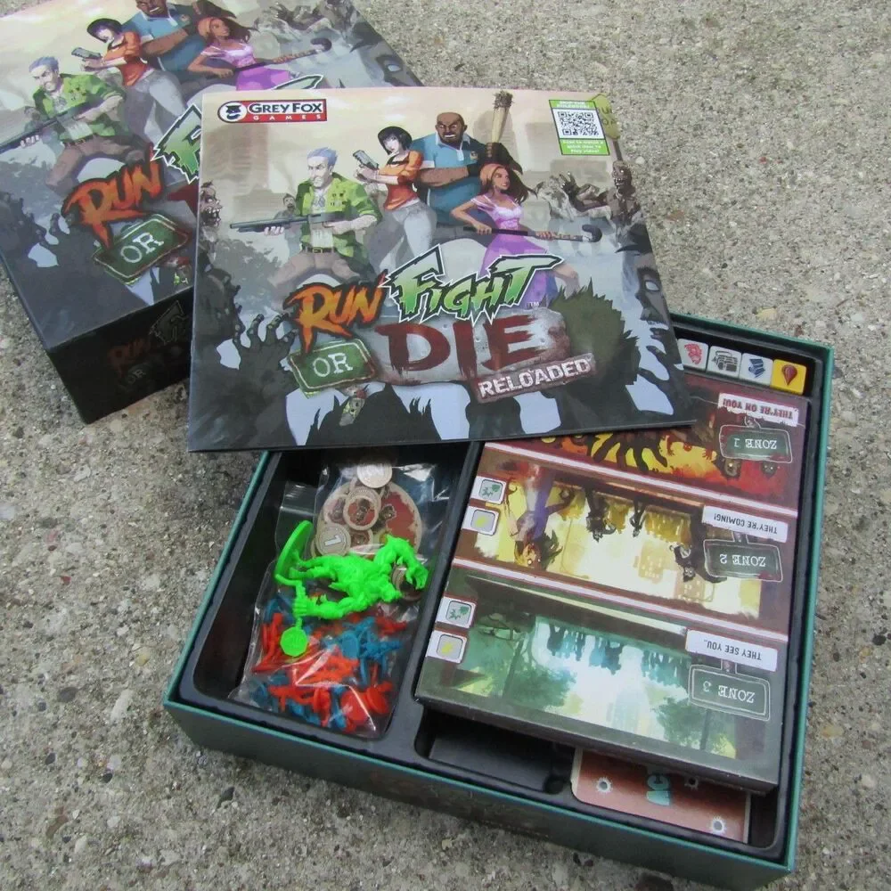 Run, Fight, or Die! Reloaded Board Game by Grey Fox Games - Zombie Survival